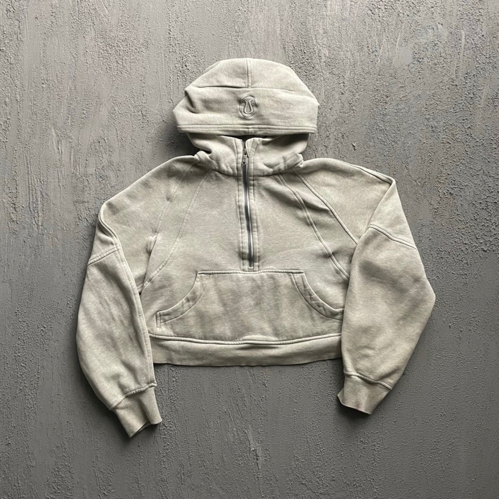 Vintage Lululemon Scuba Oversized Half Zip Hoodie Womens Extra Small Small grey